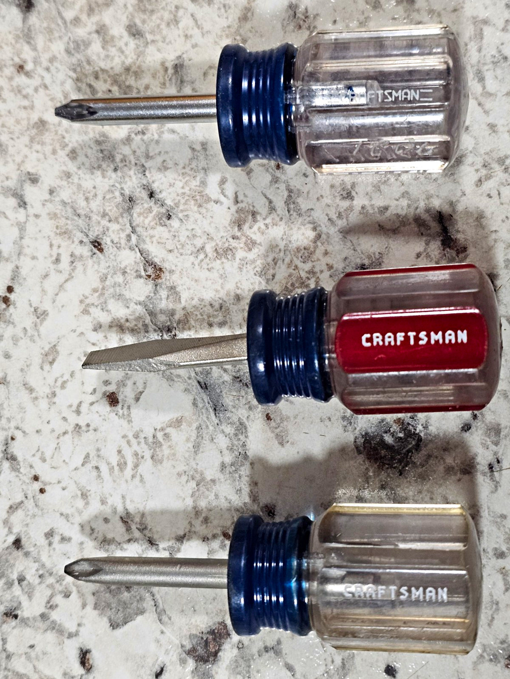Vintage Craftsman Stubby Screwdriver Set 3Pc 4151 Flat Slotted 4118 Phillips USA